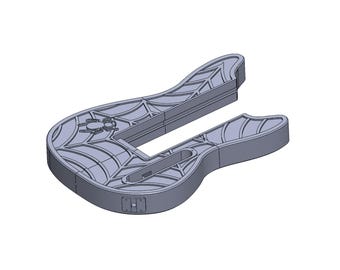 Funktionell 3D-utskrivbar modulär elgitarr STL- och 3MF-filer DIY digital nedladdning (Mustang Spider)