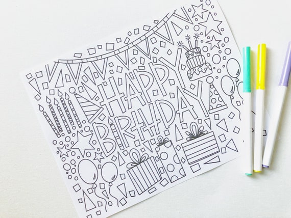 Happy Birthday Coloring Pages