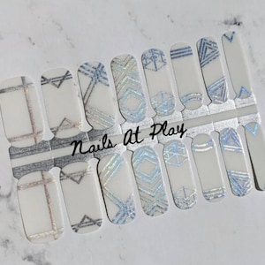 Silver Symmetrical - Nail Wraps - Nail Strips - Transparent- Overlay