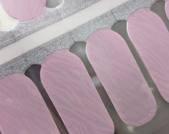 Nail Wraps | Pink Zebra Texture | Soft Blush | Subtle Animal Print Nail Strips | Nails at Play