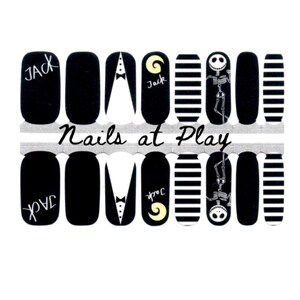 Jack Skellington - Nail Wraps - Nail Strips - Spring
