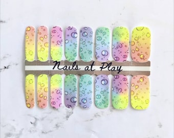 Rainbow Bubble's - Nail Wraps - Nail Strips
