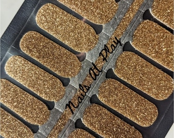 Sparkly Gold -  Nail Wraps - Solid Color - Glitter