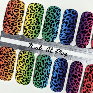 Rainbow Leopard - Nail Wraps - Nail Strips - Animal Print