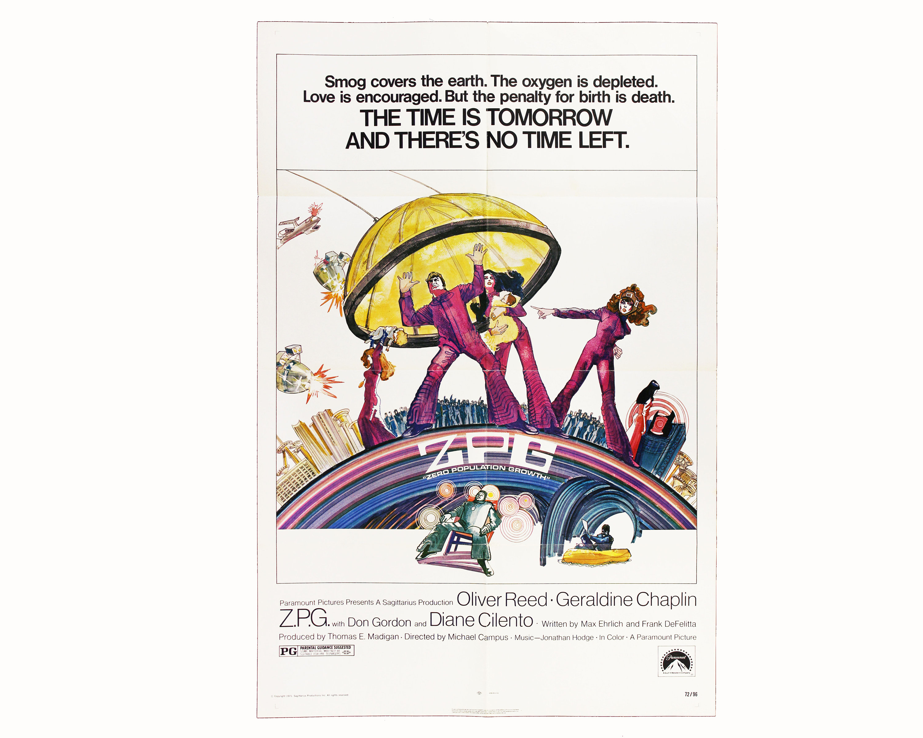 Vintage 70s Movie Poster - Original 1972 Zero Population Vintage 70s Movie Poster - Original 1972 Zero Population