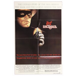 Vintage 80s Movie Poster - Original 1981 The Legend of the Lone Ranger - Retro 80&#39;s Film One Sheet Tonto Action Western Cowboy 27 x 41