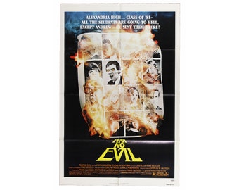 Vintage 80-talsfilmaffisch - Original 1981 Fear No Evil - Retro 80-talsfilm Ett ark Skräck Död Satan Djävulen Helvete Reklamkonst 27 x 41