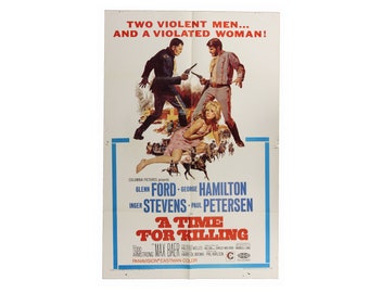 Vintage 60-talsfilmaffisch - Original 1967 A Time for Killing - Retro 60-talsfilm Ett ark Inbördeskriget Action Konfedererad 1800-talsreklam 27 x 41