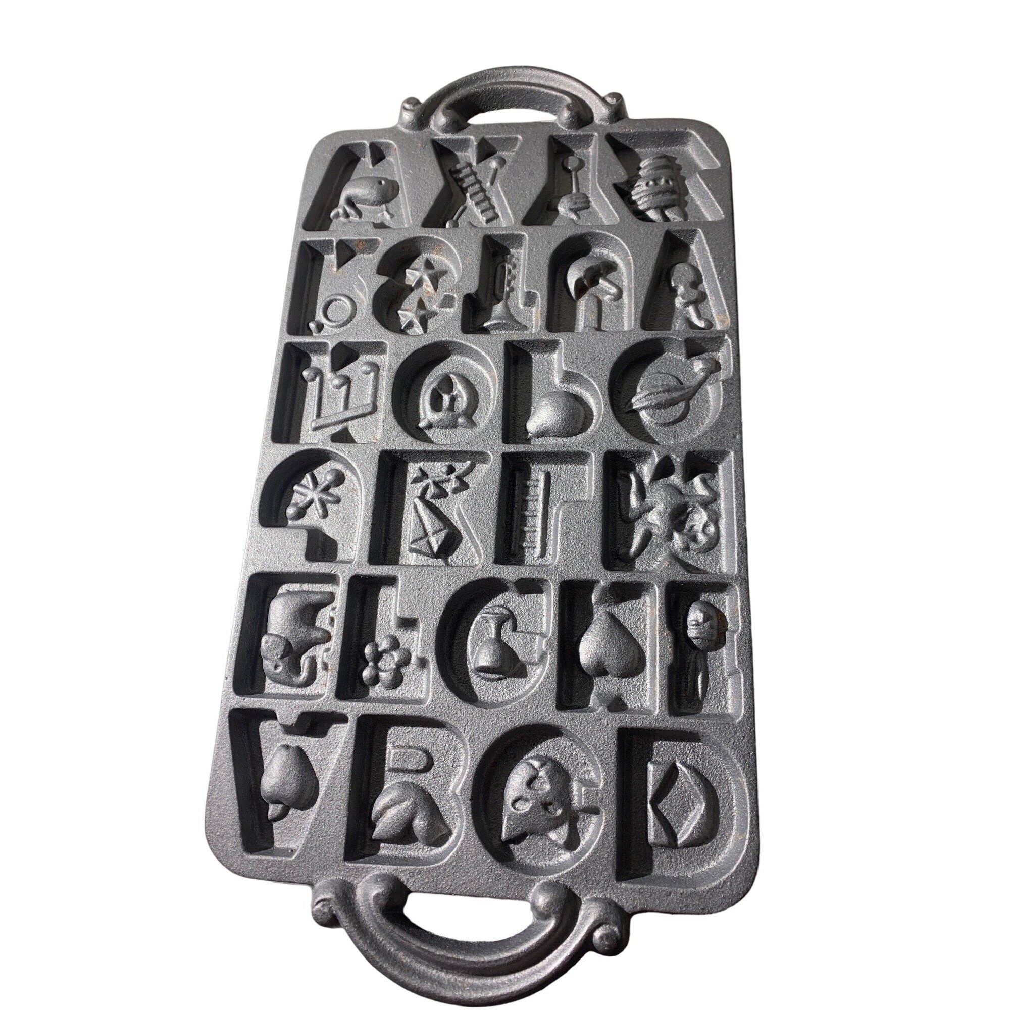 John Wright Cast Iron Alphabet Cookie Mold Etsy