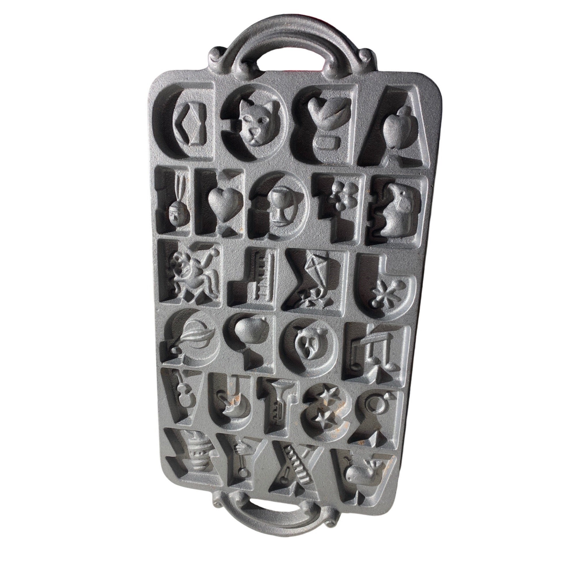 John Wright Cast Iron Alphabet Cookie Mold Etsy