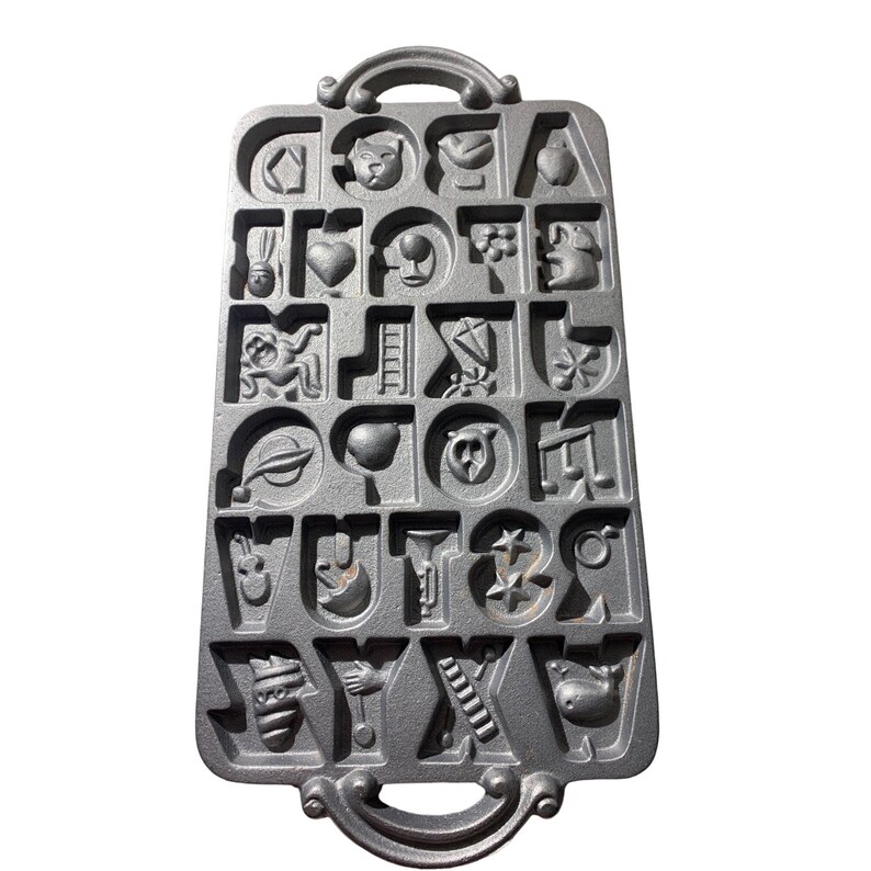 John Wright Cast Iron Alphabet Cookie Mold Etsy