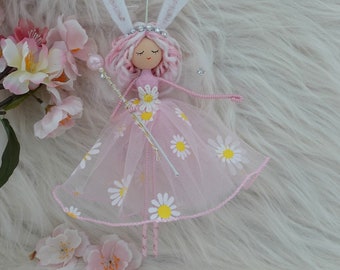 Bunny Fairy Doll, Pink Fairy Doll, Handmade Custom Fairy Doll