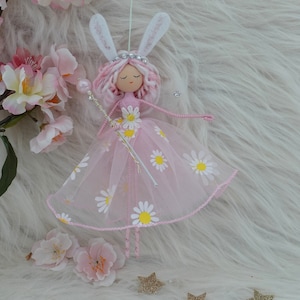 Bunny Fairy Doll, Pink Fairy Doll, Handmade Custom Fairy Doll