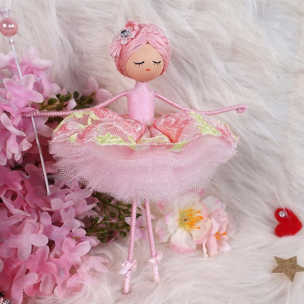 Pink Ballerina Doll, Handmade Doll, Ballerina Doll, Ballerina Doll Decoration, Custom Ballerina Doll, Fairy Doll