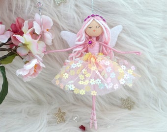 Pink Ballerina Fairy Doll, Handmade Fairy Doll, Ballerina Fairy Doll, Ballerina Doll Decoration, Custom Ballerina Doll