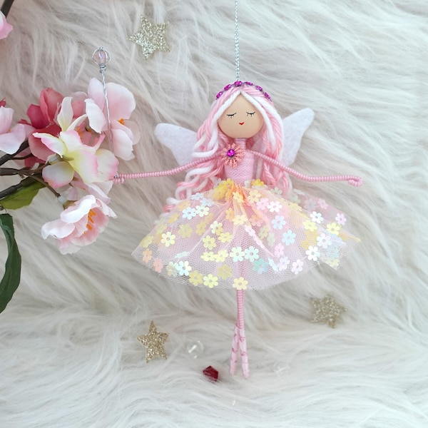 Pink Ballerina Fairy Doll, Handmade Fairy Doll, Ballerina Fairy Doll, Ballerina Doll Decoration, Custom Ballerina Doll