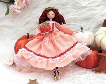 Handmade Doll, Fashionista Doll, Birthday Doll, Girl Doll, Doll for Home Fall Decorations, Custom Doll