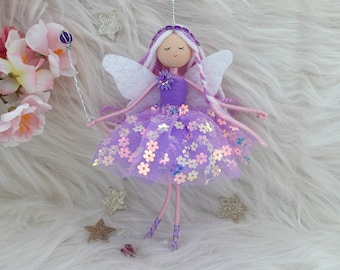 Lavender Ballerina Fairy Doll, Handmade Fairy Doll, Ballerina Fairy Doll, Ballerina Doll Decoration, Custom Ballerina Doll