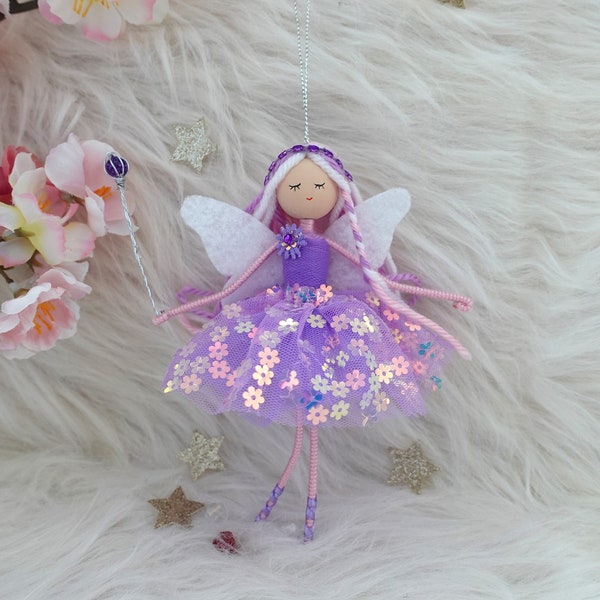 Lavender Ballerina Fairy Doll, Handmade Fairy Doll, Ballerina Fairy Doll, Ballerina Doll Decoration, Custom Ballerina Doll