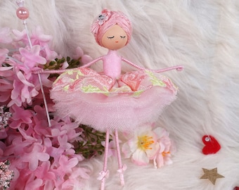 Pink Ballerina Doll, Handmade Doll, Ballerina Doll, Ballerina Doll Decoration, Custom Ballerina Doll, Fairy Doll