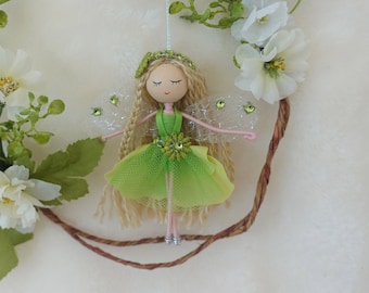 Flower fairy doll, Handmade fairy doll, Christmas fairy ornament, bendy fairy doll, fairy doll gift, ballerina fairy, miniature fairy