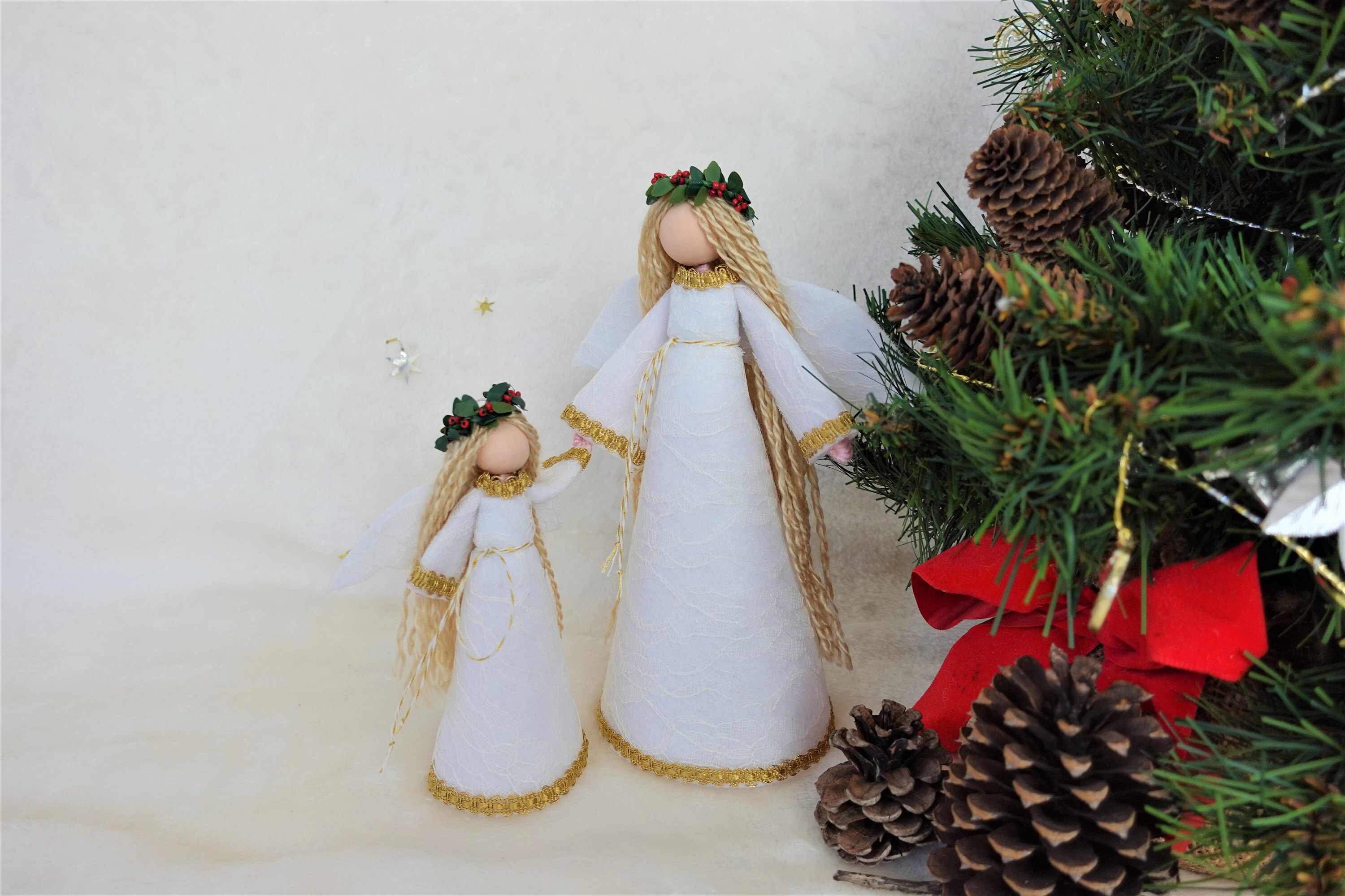 Angel Tree Topper Fairy Tree Topper White Lace Dress Fairy Etsy Ireland