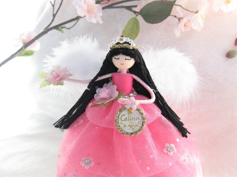 Pink Fairy Doll Christmas Fairy Tree Topper Handmade Flower Etsy