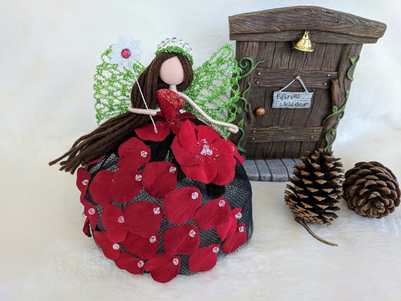 OOAK Angel Tree topper Fairy Tree Topper Black and Red Etsy