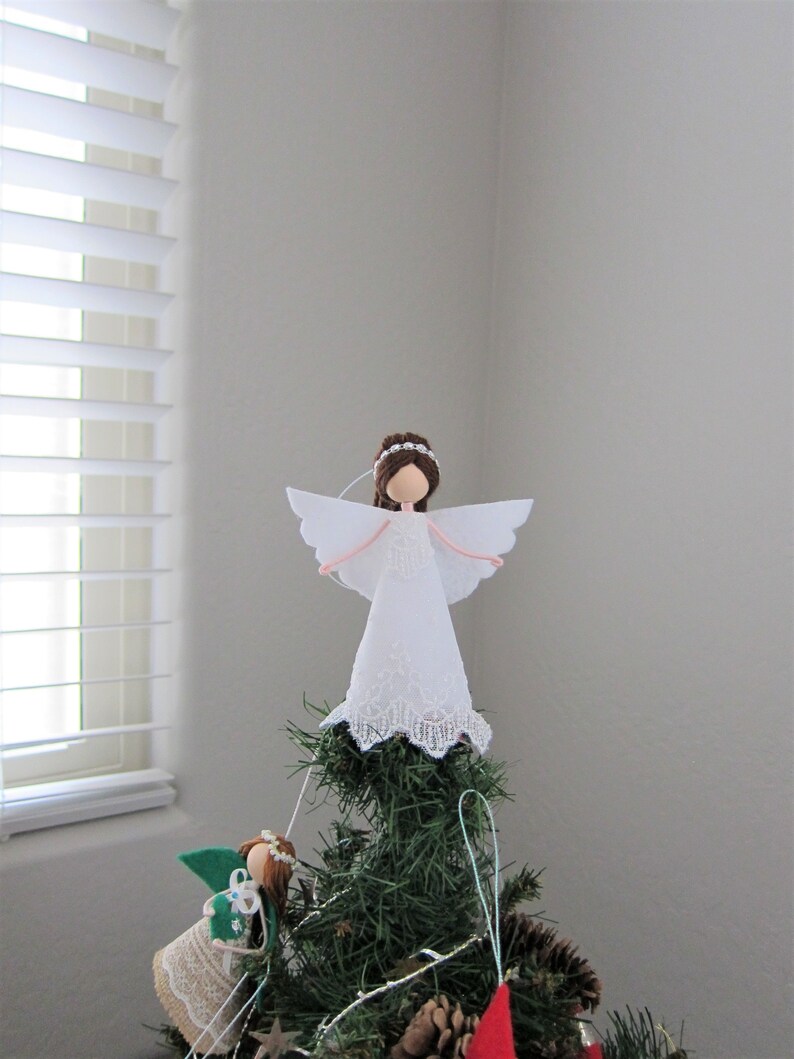 Mini Angel Tree Topper Fairy Tree Topper White Christmas Etsy UK