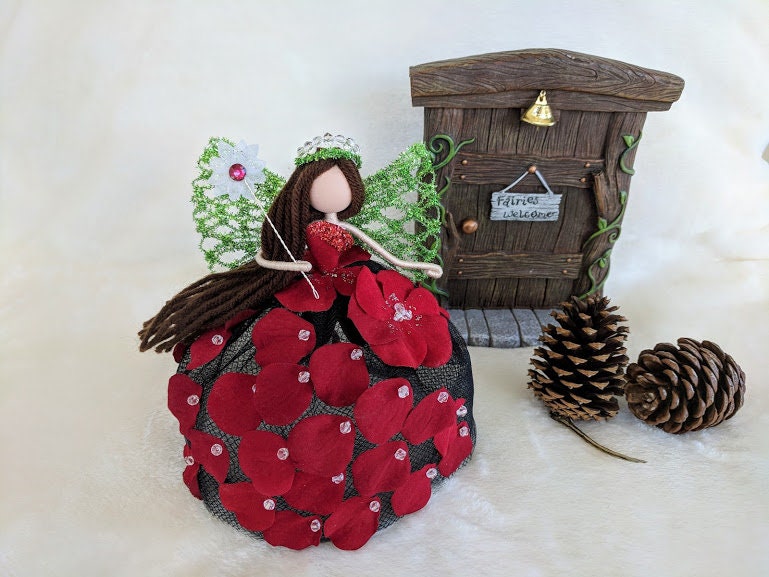 OOAK Angel Tree topper Fairy Tree Topper Black and Red Etsy