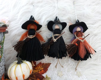 Witch Doll, Halloween Witch, Handmade Witch Doll, Kitchen Witch, Christmas Witch Ornament, Halloween Witch Decoration