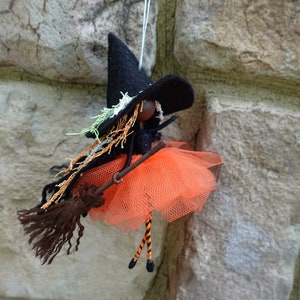 Witch Doll, Halloween Witch, Handmade Witch, Miniature Witch, Pumpkin Witch, Handmade Witch, Christmas Witch ornament, Halloween Witch