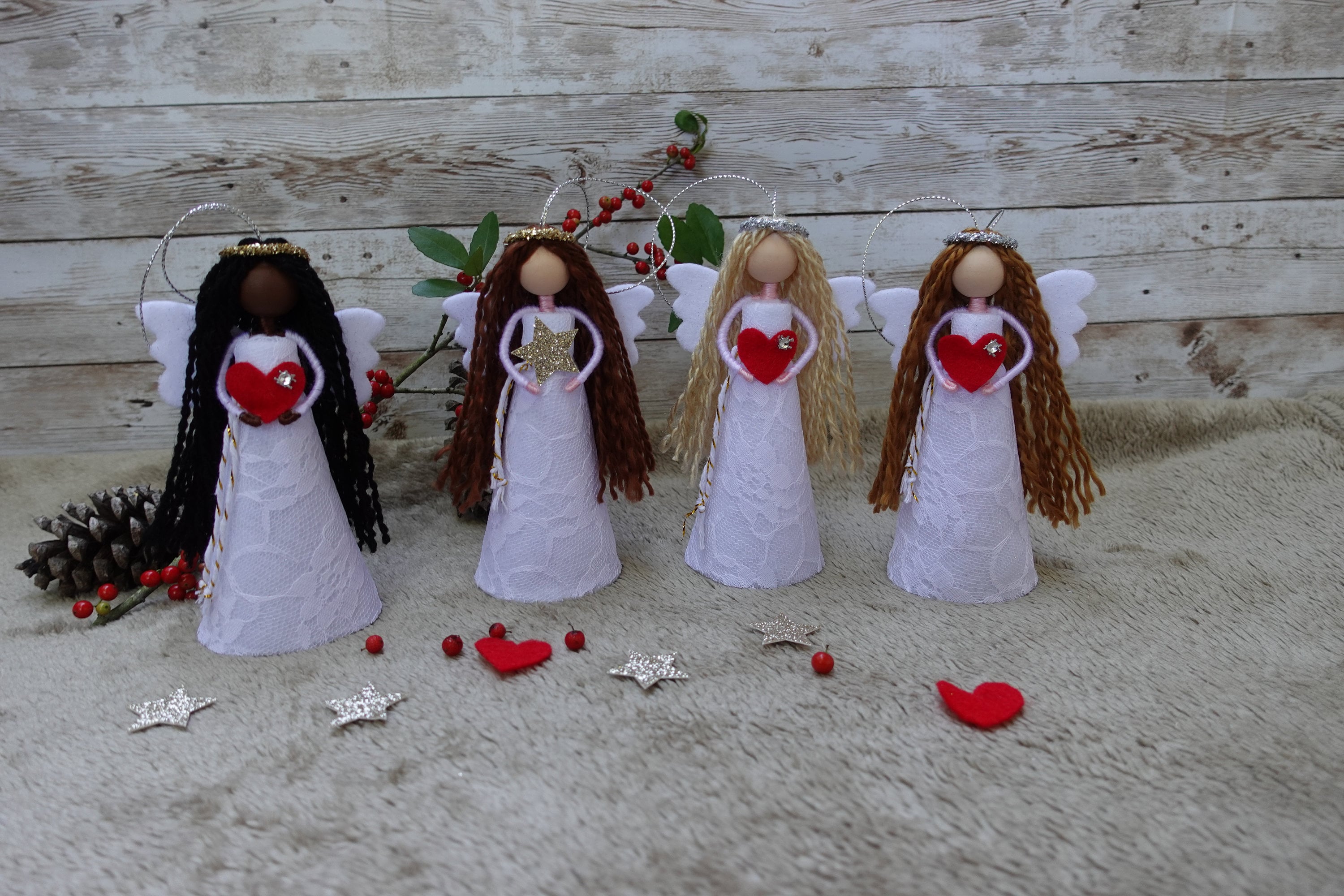 Mini Angel Tree Topper White Christmas Angel Felt Angel Etsy