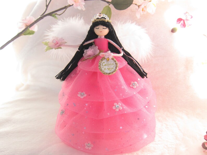 Pink Fairy Doll Christmas Fairy Tree Topper Handmade Flower Etsy UK