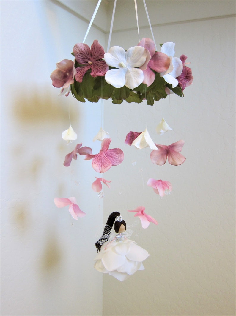 Flower Mobile Nursery Flower Fairy Mobile Floral Mobile Etsy