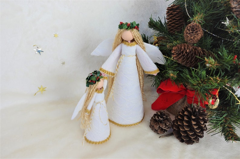Angel Tree Topper Fairy Tree Topper White Lace Dress Fairy Etsy