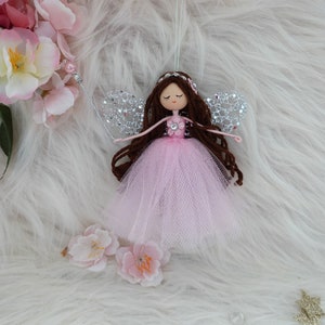 Custom Pink ballerina fairy ornament, ballerina fairy doll, Christmas ballerina fairy doll, handmade ballerina ornament