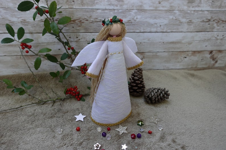 8 '' Angel Tree Topper Fairy Tree Topper White Lace Etsy