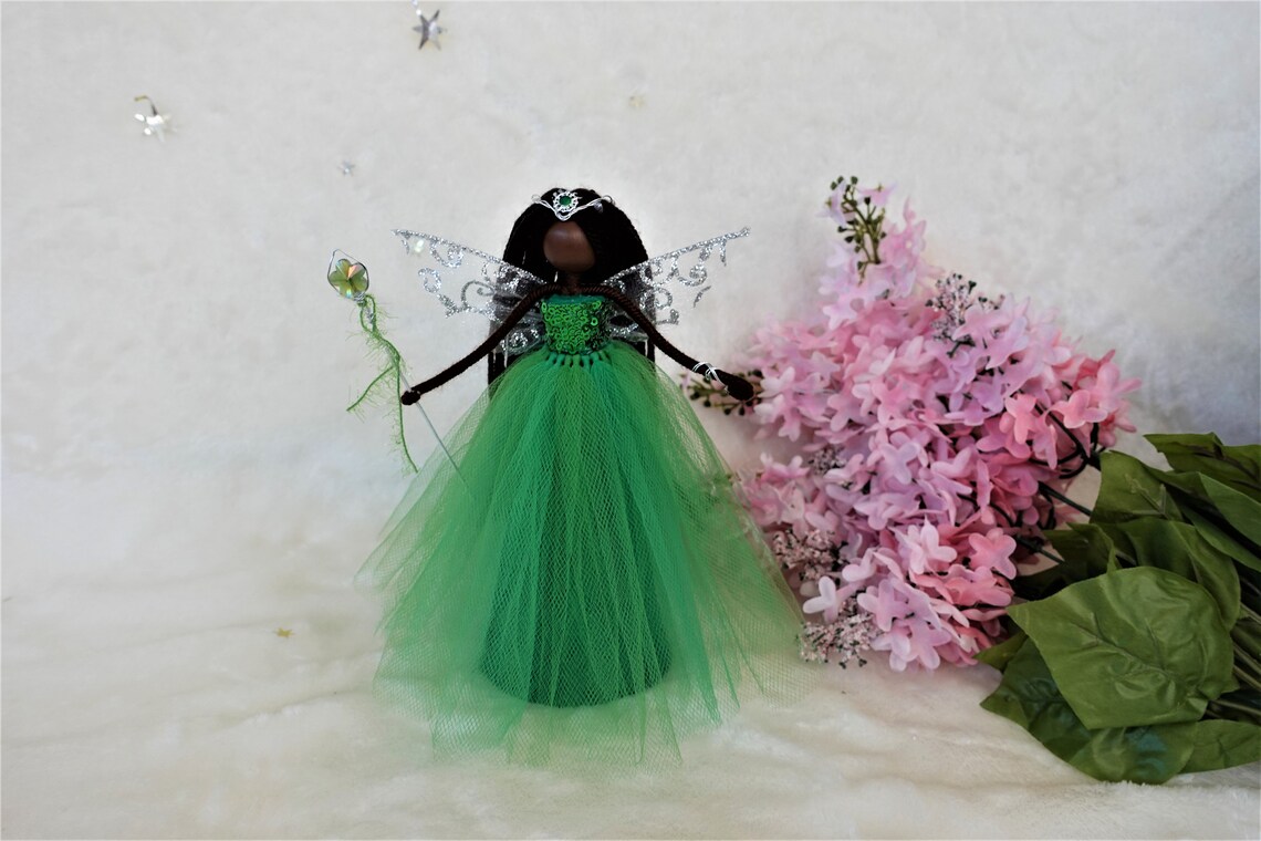 Green Fairy Tree topper Angel Tree Topper Green Fairy Doll Etsy