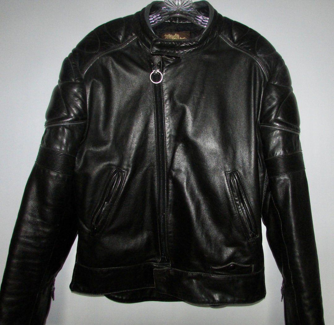 Vintage Beautiful WOLFF CANADA Black Leather Biker or Motorcycle