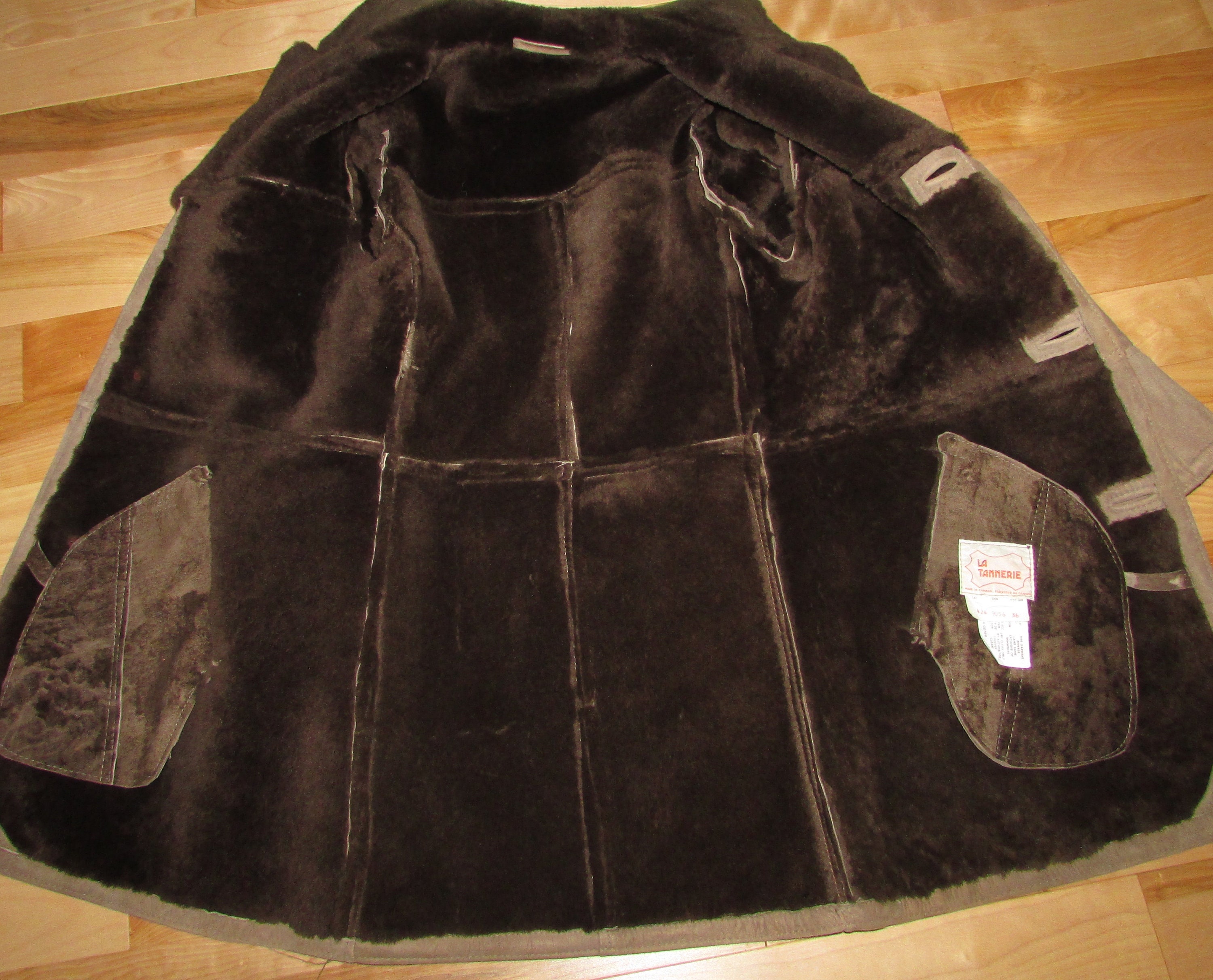 Vtg Canadian Natural Shearling Men Fur Coat Sz Tag 36 /chaud Manteau De