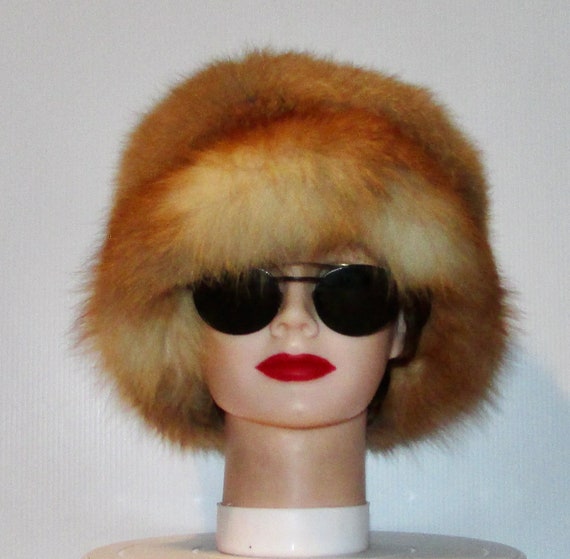 Vintage superb real red fox fur hat with brim /ma… - image 7