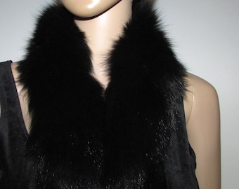 Vintage nice little real black fox fur collar/very nice little real black fox fur collar 24"X2"1/2 ref:0011