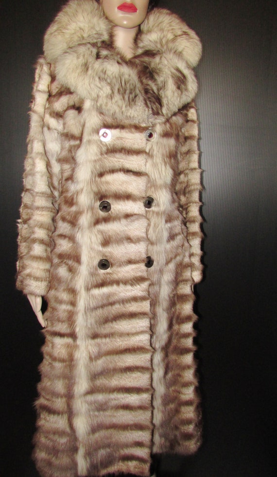 Nice real natural fox legs fur coat / ombragé coll