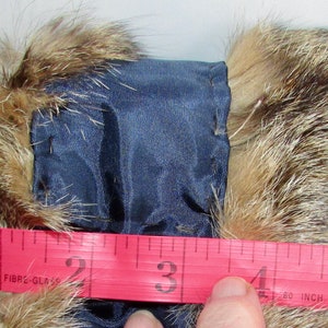 Vtg real two tones mountain cat fur cuffs / pretty pair of real 2 tones mountain cat fur cuffs 5X 16 approx. image 6