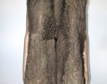 Vtg beautiful and warm real gray opossum  vest fur  /très joli veste de véritable fourrure d'opossum gris size  medium  bust 40