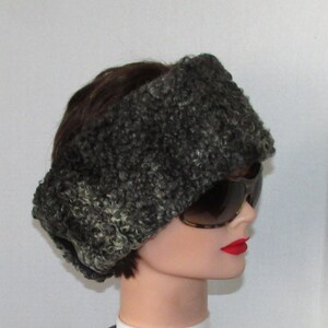 Beautiful and warm Charcoal grey persian lamb fur headband