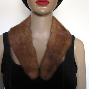 Vintage beautiful shawl light brown real mink fur collar/très joli collet shawl de véritable fourrure de mink léger brun 28&quot;X3&quot; ref:823