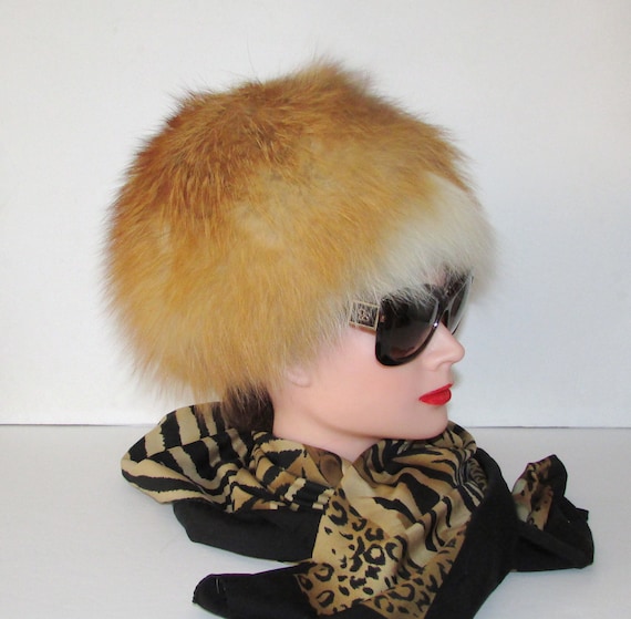 Beautiful Real Fluffy Red Fox Fur Hat Size 23 display picture 2