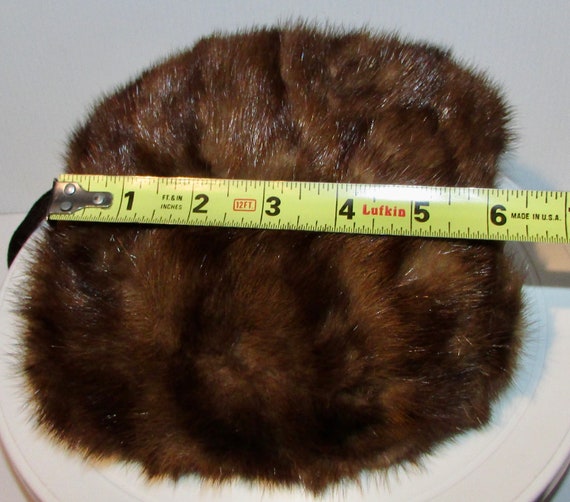 Vintage beautiful medium brown real mink fur muff… - image 6